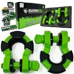 Rhino USA 8-Ton Super Shackles w/ Isolators Green