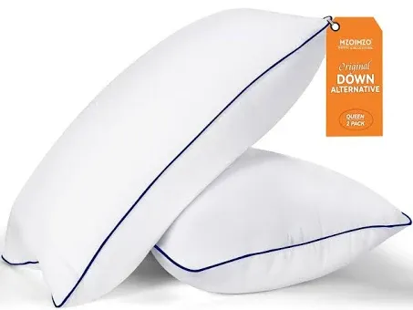 MZOIMZO Bed Pillows for Sleeping- Medium Soft, Queen Size Set of 2, Cooling Hotel Quality for Back, Stomach or Side Sleepers