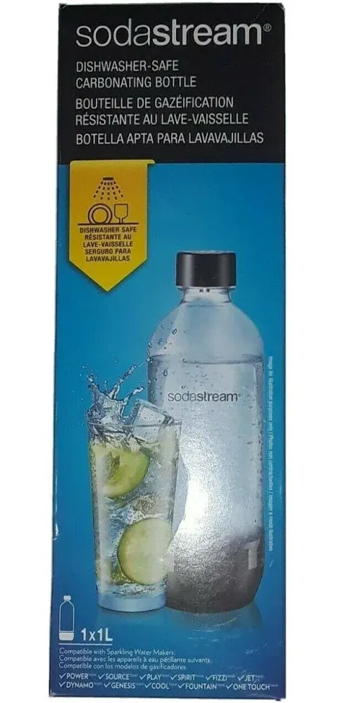 SodaStream Classic Dishwasher Safe 1L Carbonating Bottle (Black)