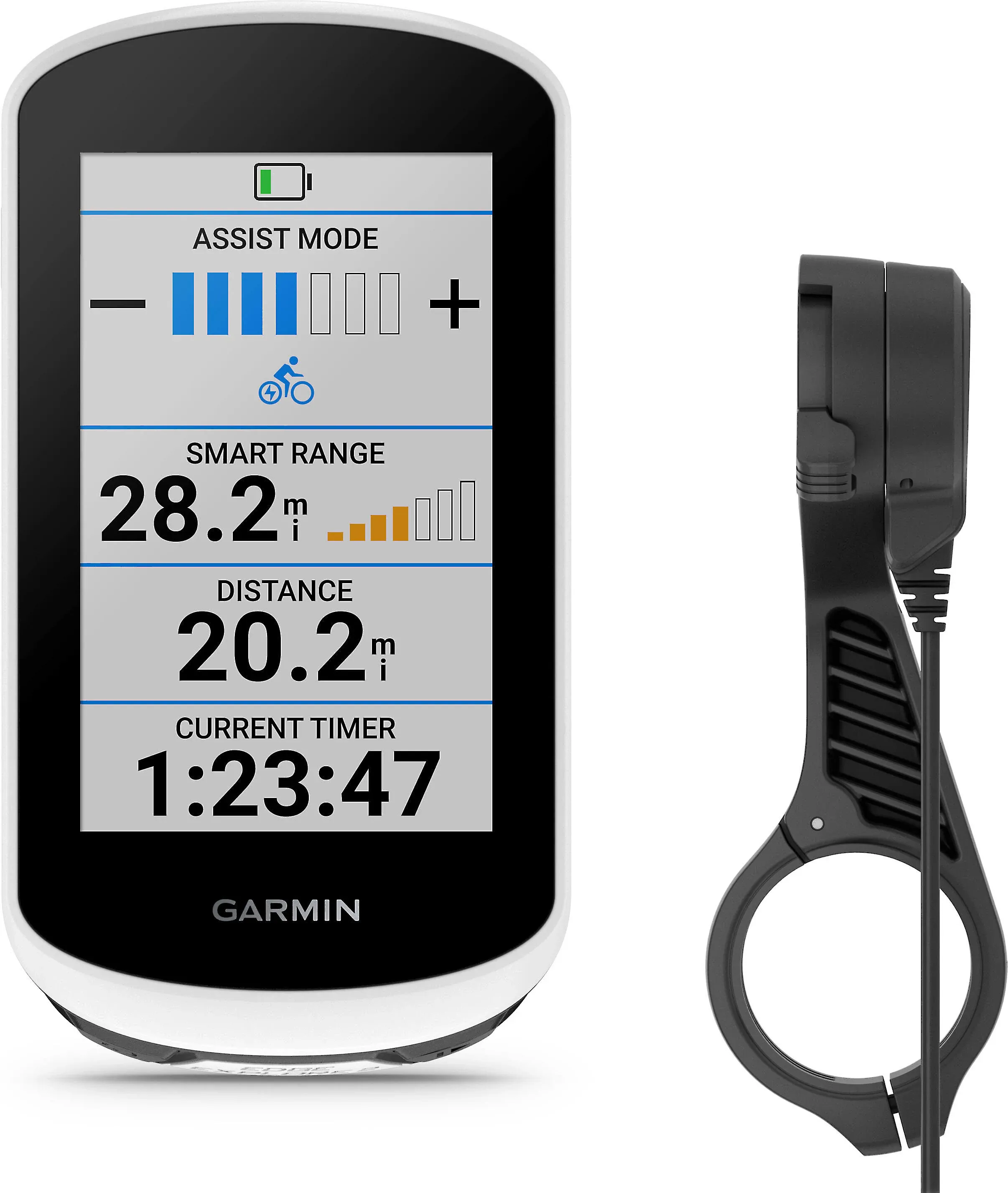 Garmin Edge® Explore 2, Easy-to-Use GPS Cycling Navigator, eBike Compatibility, Maps and Navigation, with Safety Features & 010-12563-02 Edge Mountain Bike Mount