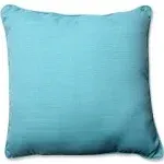 Pillow Perfect Forsyth Solid Indoor/Outdoor Floor Pillow Plush Fill, Weather and Fade Resistant, Floor - 25" x 25", Blue,