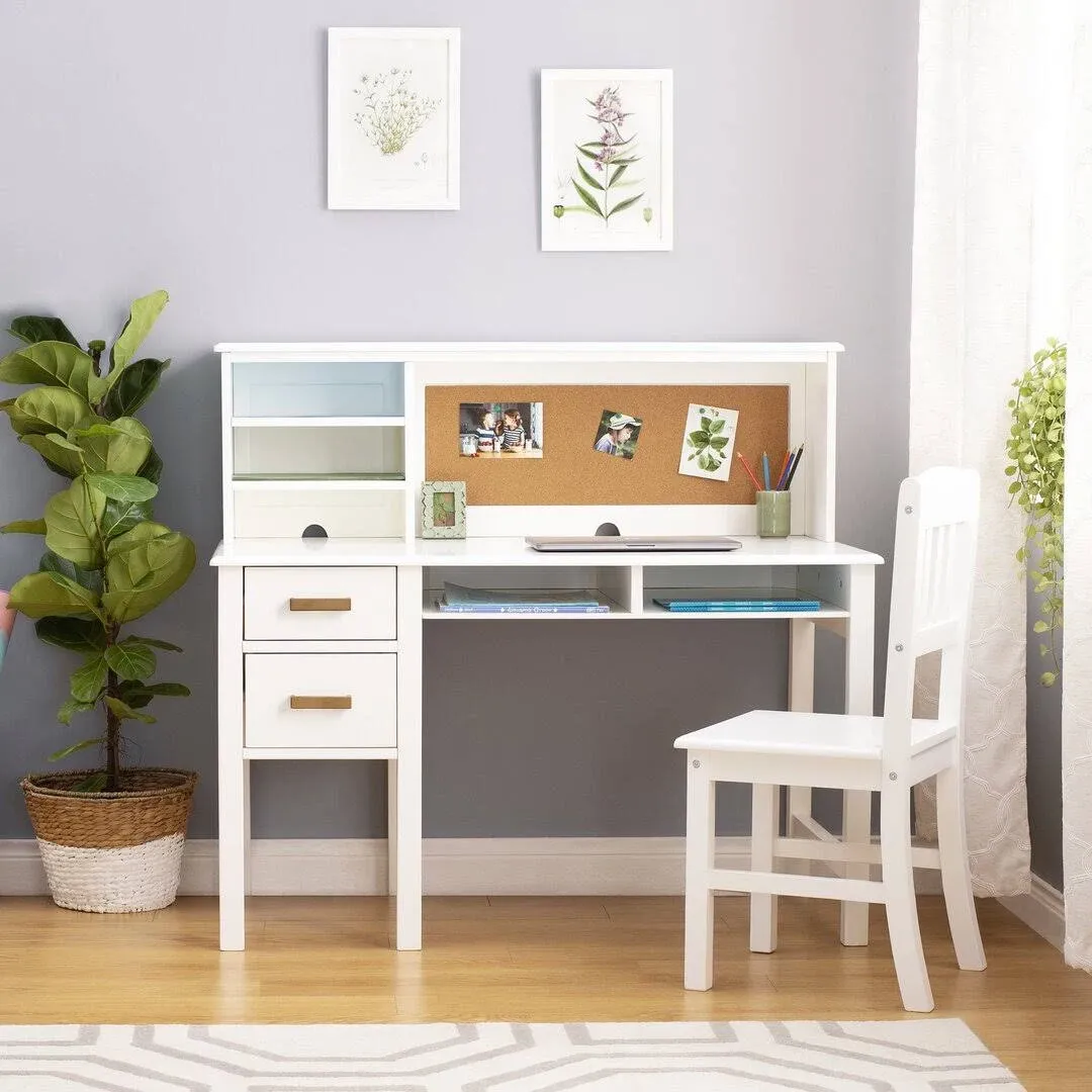 Guidecraft Taiga Desk and Hutch - White