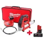 Milwaukee M12 12V Lithium-Ion Cordless Grease Gun with M12 6.0 Ah Battery Pack