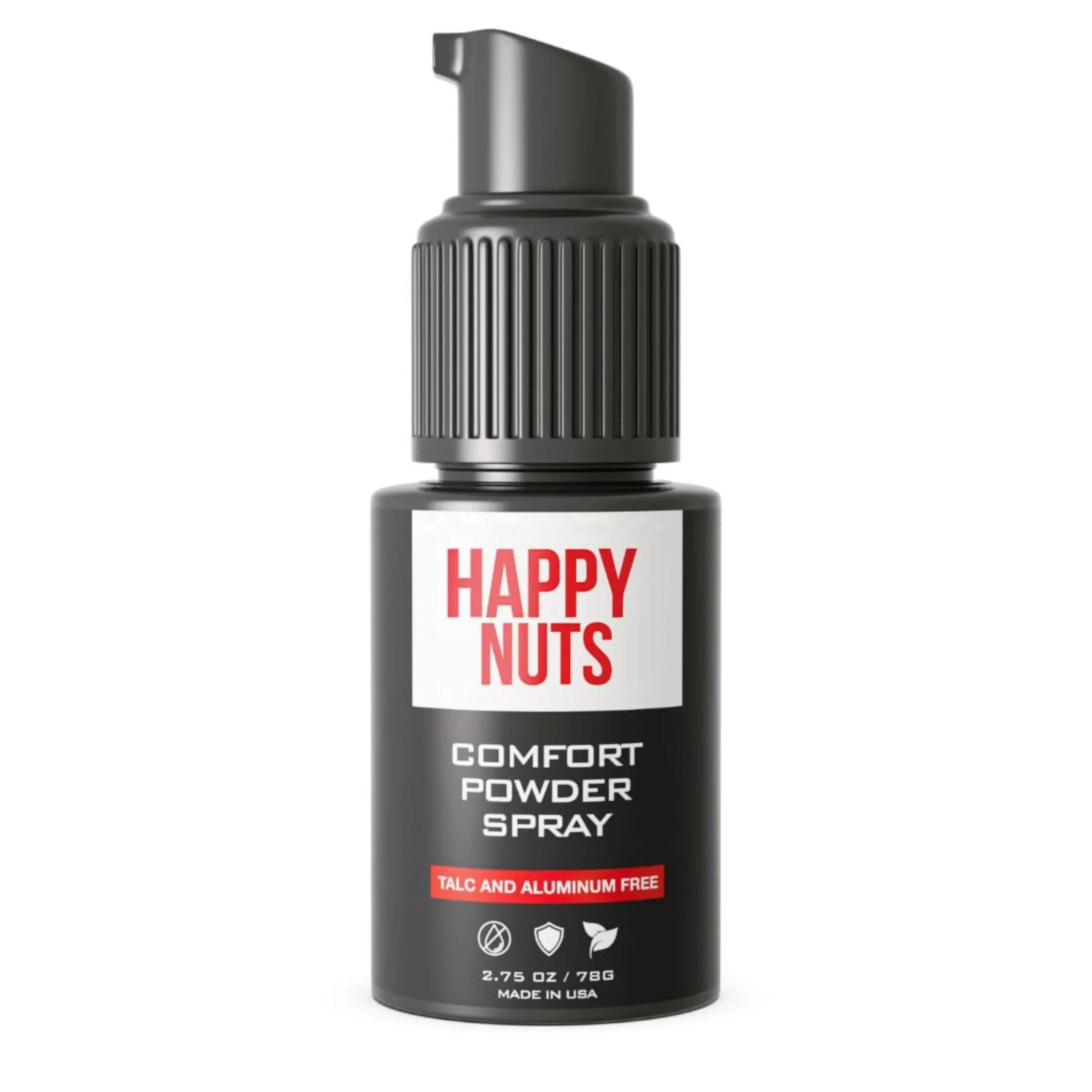 Happy Nuts Mens Comfort Powder Spray Anti Chafing & Deodorant, Aluminum Free, Sweat and Odor Control for Groin and Men