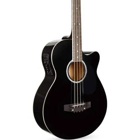 Best Choice Products Acoustic Electric Bass Guitar - Full Size, 4 String, Fretted Bass Guitar - Black