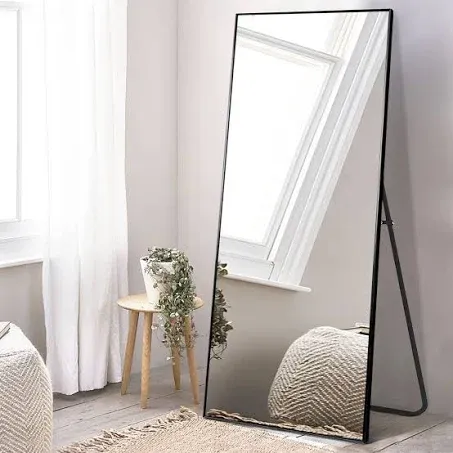 22" x 64" Black Floor Mirror Full Length Mirror Standing Mirror for Bedroom Living Room