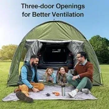 SUV Camping Tents Car Tent with Porch Vestibule Awning Shelter