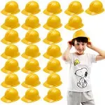 JOYIN Construction Hard Hats, 24 Pcs Toy Plastic Kids Party Hats, Yellow, for Children Construction Birthday Party, Building Theme Party Favors