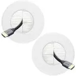 VCELINK Brush in Wall Cable Management Kit for Wall Mounted TV, Cord Hider for Low Voltage Cables Pass Through, Includes Hole Saw Drill Attachment and Mounting Brackets for Easy Install, White, 2-Pack