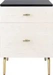 Genevieve Nightstand - Black, White Washed