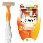 Bic Soleil Razors, Smooth, 3 Blades - 4 razors