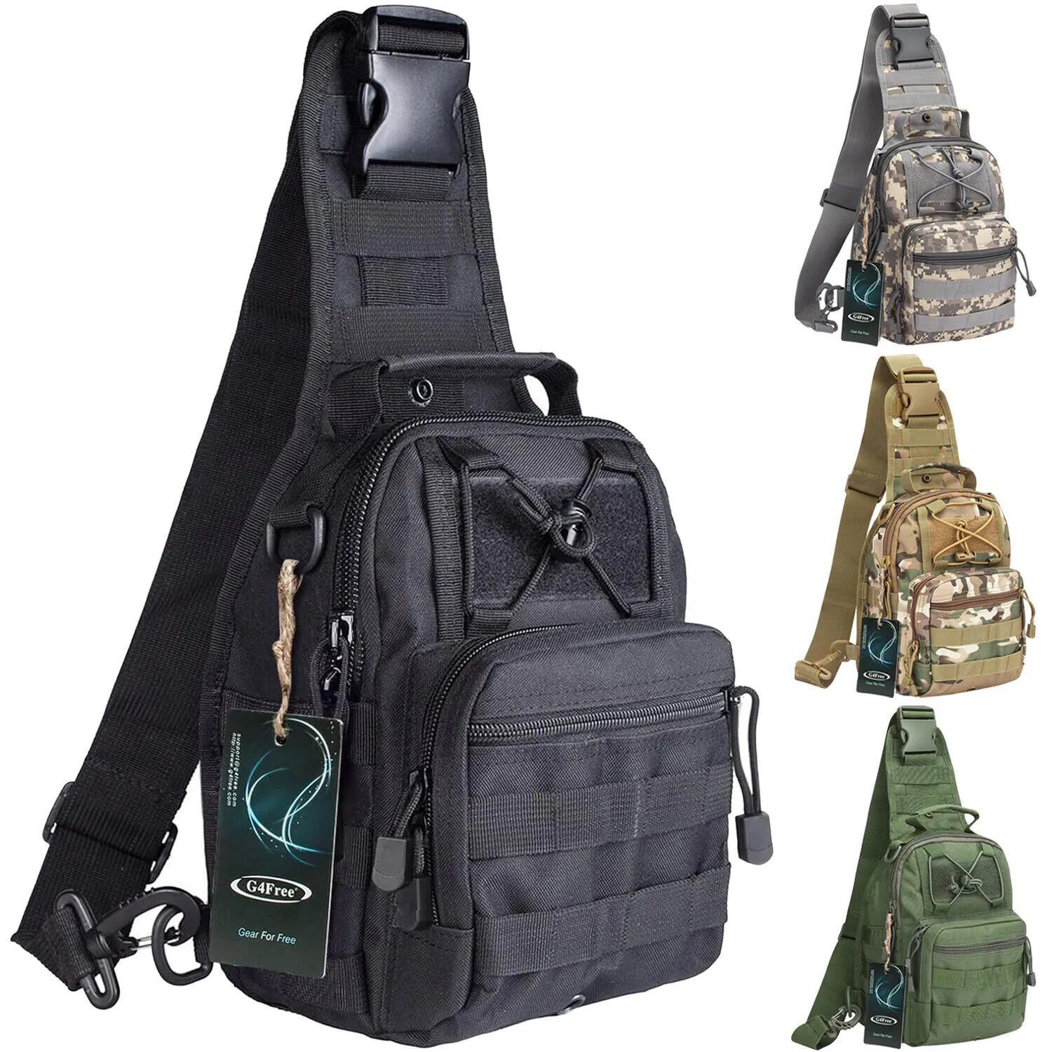 G4Free Outdoor Tactical Bag Backpack, Military Sport Bag Pack Sling Shoulder Backpack Tactical Bag for Every Day Carry