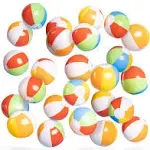 Top Race Mini Beach Balls Bulk - 5 Inch Inflatable Balls for Summer Party, Ocean Party Decorations, Pool Toys for Kids - Set of 25 Rainbow Beach Balls for Birthdays, Beach Days, Pool, Hawaiian Party