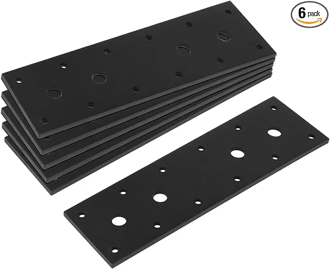 MOUNTAIN_ARK 6pcs Black Flat Tie Mending Plate, Length: 8Â½ inch, Width: 2Â inch ...