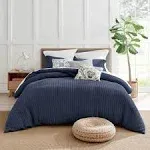 Levtex Home Mills Waffle Duvet Set Navy / Full/Queen