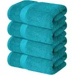 Infinitee Xclusives Premium Bath Towels for Bathroom Set of 4 (27x54 Inches), 100% Soft Ring-Spun Cotton Bathroom Towels (Serene Teal)