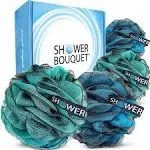 Loofah-Charcoa<wbr/>l Bath-Sponge-Bl<wbr/>ue-Green Xl-75G  Extra Large 4 Pack