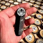 Mustache & Beard Comb Or Fine Tooth Moustache Pocket Metal Powder Coated Black Keychain Comb For Men - 3.25 x 1 Inches by Death Grip