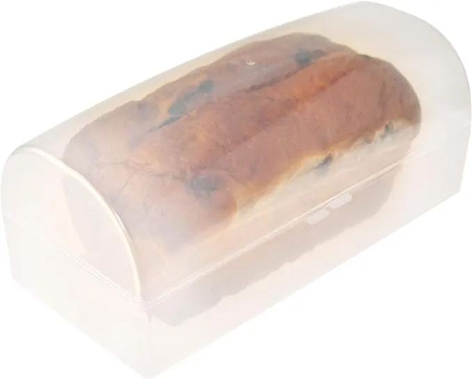 Transparent Bread Box, Clear Plastic Container for Standard Loaf – 12” L X 5.5” 