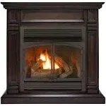 32,000 BTU Vent Free Dual Fuel Mantel Fireplace with T-Stat Control