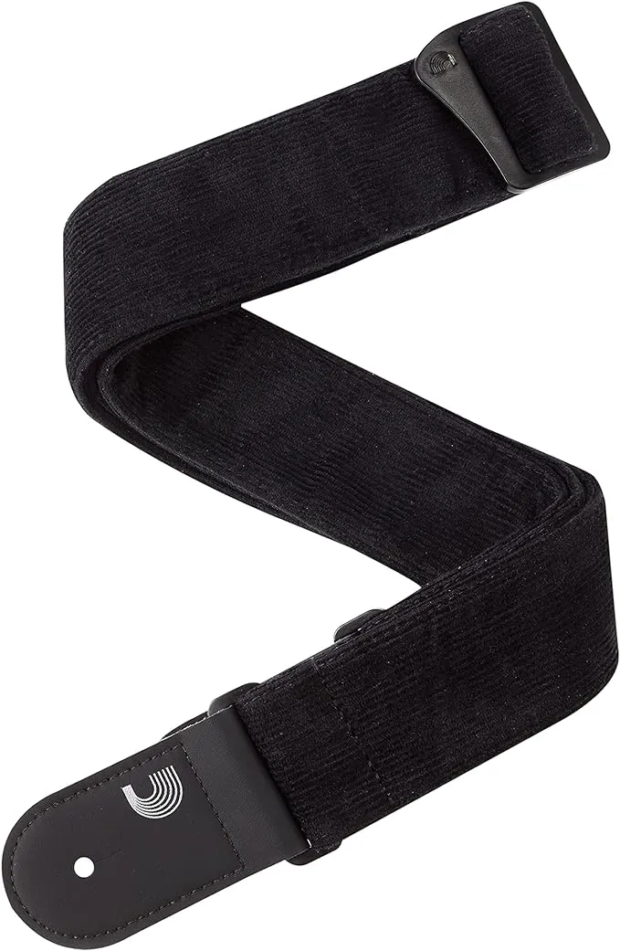 D'Addario Corduroy Woven Guitar Strap , Black