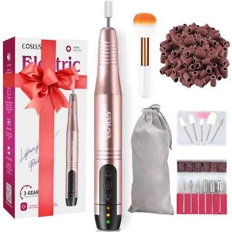 Cordless Nail Drill Electric File: Professional for Acrylic Gel Dip Powder Nails Portable Nail Drill Machine Kit for Manicure Pedicure Nail Set with Everything Rechargeable Lightweight