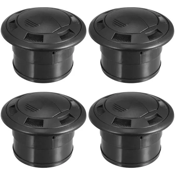 x AUTOHAUX 4pcs Round AC Air Outlet Vent Louvered Dashboard Electroplate Knob for ...