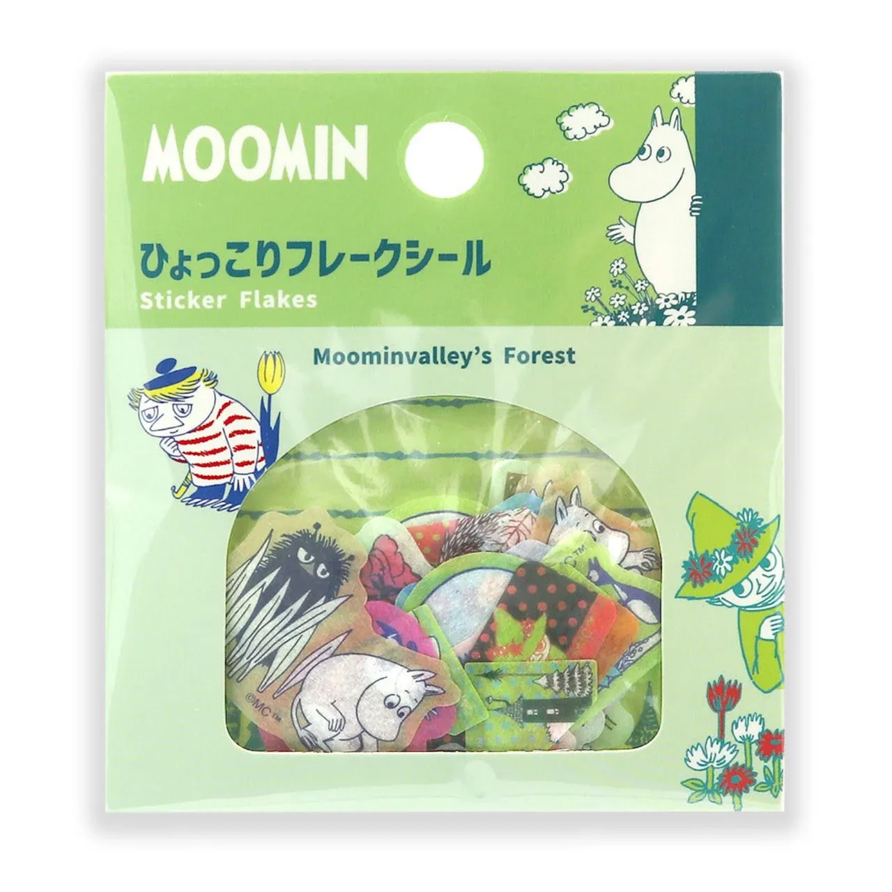 World Craft MOFS-002 Moomin Stickers, Flake Stickers, Forest and Moomin, B