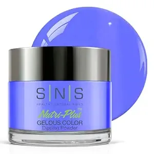 SNS Nail Dip Powder, Gelous Color Dipping Powder - Iguacu Falls (Blue/Cobalt, Cream) - Long-Lasting Dip Nail Color Lasts 14 Days - Low-Odor & No UV Lamp Required - 1 OZ