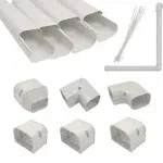 3&#034; W 11.3Ft PVC AC Line Set Cover Kit Tubing Cover for Mini Split, Heat Pump