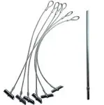 The Chisel Earth Anchors - 6" Steel Anchor with 33" Cable - 6 pcs and Drive Rod (32" Long) - Ideal for securing Shed, Fence, Green House, Swing Set and More