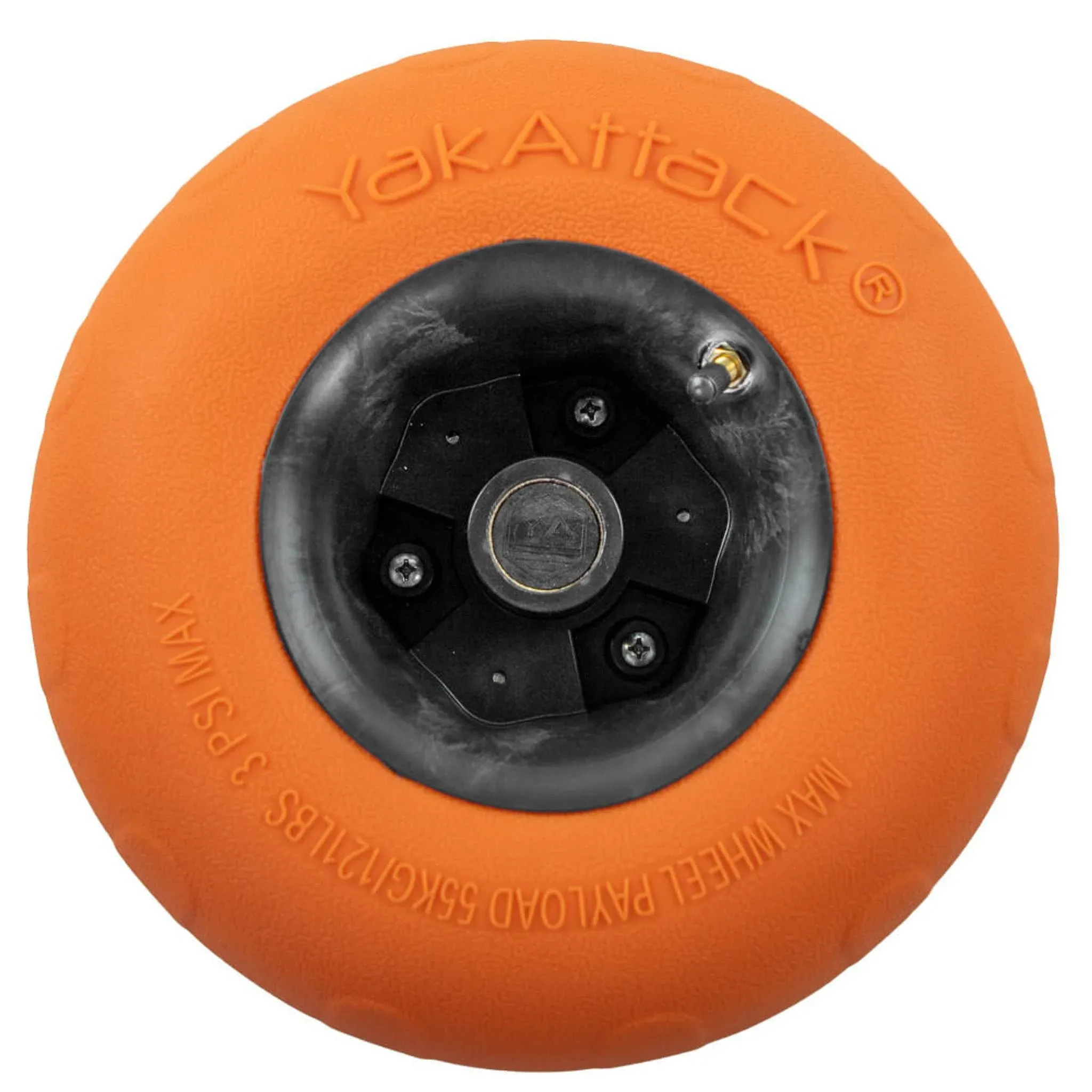 YakAttack TowNStow Kayak Cart Air-Filled Balloon Sand Tire for Non-hardpack Ground Surfaces, Orange/Black - Single Pack (TNS-1005) | Kayak Fishing Accessories