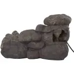 Pure Garden Cascading Stone Fountain - Rustic - Outdoor Fountains And Ponds - by DCG WholeSale | Houzz