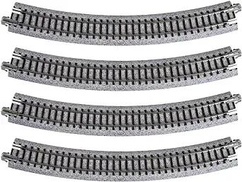 Kato USA Model Train Products Unitrack, 348mm (13 3/4") Radius 30-Degree Curve Track (4-Piece)