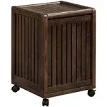 Oakestrye Solid Wood Abingdon Mobile (Rolling) Laundry Hamper with Lid, Multiple Colors One Size Espresso