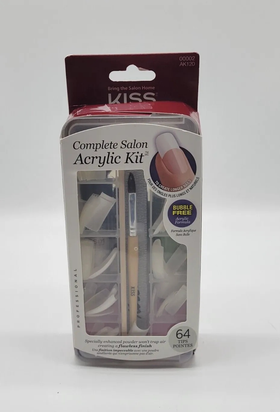 Kiss Complete Salon Acrylic Kit 00002 AK120 New In Packaging 64 Tips