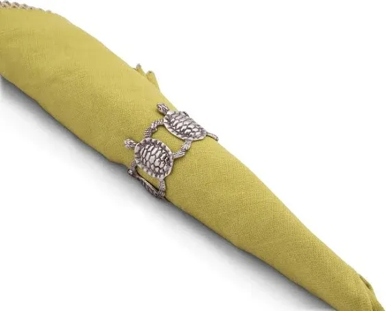  Sea Turtle Napkin Rings Ocean Tableware (Sold as Single Ring) Artisan Crafted 