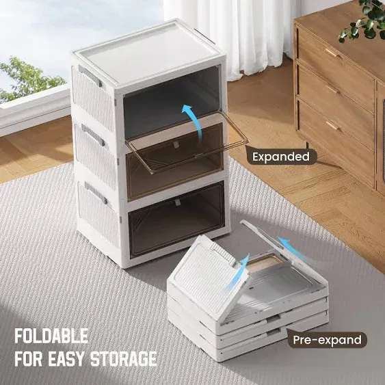 AHEONLAR 4 Tier Plastic Storage Bins