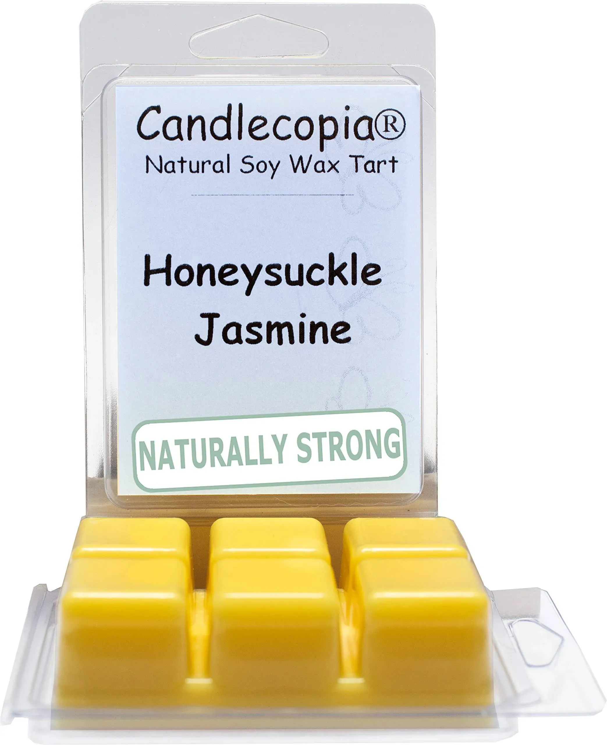 Candlecopia Honeysuckle Jasmine Scented Wax Melts, 12 Natural Soy Wax Cubes, 6.4 ...