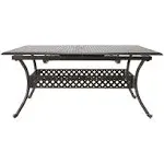 GDF Studio Ariel Outdoor Patina Copper Finish Expandable Dining Table