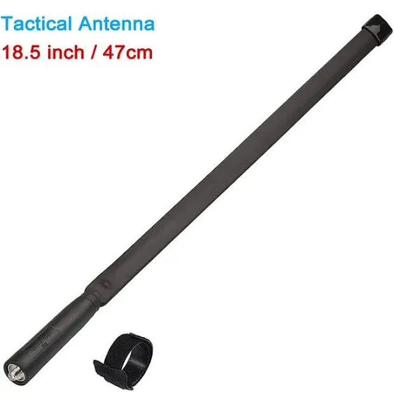 Bingfu Dual Band VHF UHF 136-520MHz 18.5 inch Foldable CS Tactical SMA Female Ham Radio Antenna for Kenwood Wouxun Baofeng BF-F8HP UV-5R UV-82 BF-888S GT-3 Handheld Ham Two Way Radio Walkie Talkie