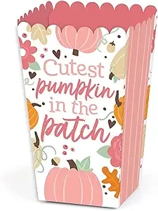 Big Dot of Happiness Girl Little Pumpkin - Fall Birthday Party or Baby Shower Favor Popcorn Treat Boxes - Set of 12Big Dot of Happiness Girl Little Pumpkin - Fall Birthday Part…