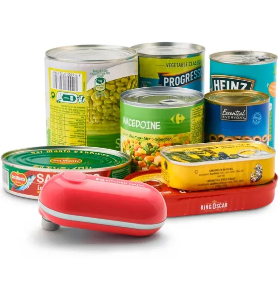 Kitchen Mama Mini Electric Can Opener : Smooth Cutting Edge, Safty, No Touch The Canned Food Inside