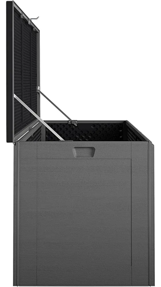 Cosco Outdoor Patio Deck Storage Box, Extra Large, 180 Gallons, Black and Charcoal