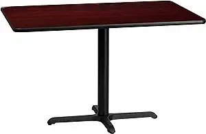 Flash Furniture Stiles 30'' x 48'' Rectangular Black Laminate Table Top with 23.5'' x 29.5'' Table Height Base