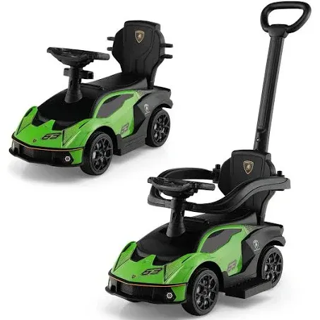 Costzon Push Cars for Toddlers 1-3, 3 in 1 Licensed Lamborghini Stroll