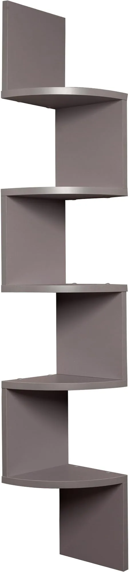 Zig Zag 7.75 in W x 7.75 in. D Floating Laminate Corner Wall Decorative Shelf in Gray Finish