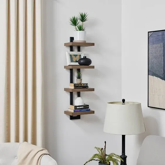 Danya B. 4-Tier Ladder Bracket Floating Wall Shelves