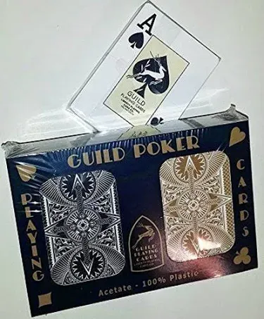 GUILD ARC AND ARROW BLACK &amp; GOLD BRIDGE JUMBO INDEX PLAYING CARDS FREE SHIPPING