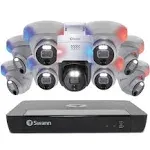 SWANN Pro 4K Ultra HD, 16 Channel Security Camera System, 2TB NVR, 8 Dome + 1 Pan & Tilt PoE IP Cameras Outdoor, 12MP Video, Wired Surveillance CCTV, Motion 24/7 Recording Security Camera, 169008DE1PT